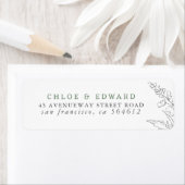 手描きワイルドフラワーミニマリストセージグリーン ラベル (インサイチュ)