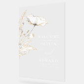 手描きワイルドフラワーモダンエレガントな結婚式 アクリルサイン (傾斜)