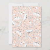 手描きワイルドフラワーライトピーチバースデーパーティー 招待状 (裏面)