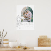 手描きワイルドフラワー結婚ズの歓迎の写真 ポスター (キッチン)