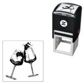 手描きワイングラス飲料 セルフインキングスタンプ (インサイチュ)