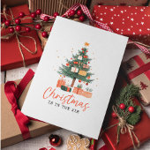 手描きヴィンテージのクリスマスツリーとプレゼント シーズンカード