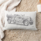 手描きヴィンテージの薪まき枕 ランバークッション (ブランケット)