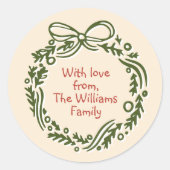 手描きヴィンテージインスパイアス・ギフト・ステッカー ラウンドシール (正面)
