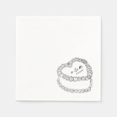 手描きヴィンテージケお洒落ーキ結婚ー スタンダードカクテルナプキン (正面)