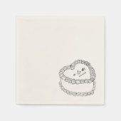 手描きヴィンテージケお洒落ーキ結婚ー スタンダードカクテルナプキン (正面)