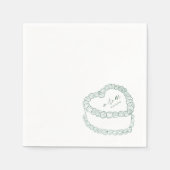 手描きヴィンテージケお洒落ーキ結婚ー スタンダードカクテルナプキン (正面)