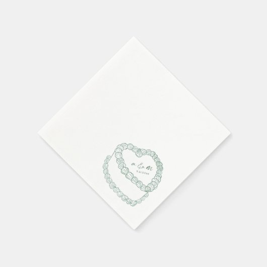 手描きヴィンテージケお洒落ーキ結婚ー スタンダードカクテルナプキン (角)