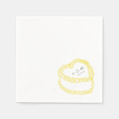 手描きヴィンテージケーキイエロー結婚ズ スタンダードカクテルナプキン (正面)