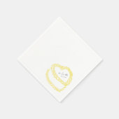 手描きヴィンテージケーキイエロー結婚ズ スタンダードカクテルナプキン (角)