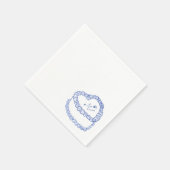 手描きヴィンテージケーキブルーお洒落ズ結婚 スタンダードカクテルナプキン (角)