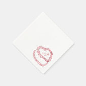 手描きヴィンテージケーキレッド結婚ズ スタンダードカクテルナプキン (角)