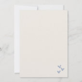 手描きヴィンテージ何か青ブライダルシャワー 招待状 (裏面)