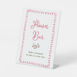 手描きヴィンテージ花バー駅 台座サイン