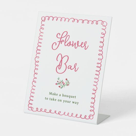 手描きヴィンテージ花バー駅 台座サイン (正面)