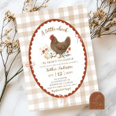 手描き予測できなイラストレーションシック赤ちゃんシャワー 招待状