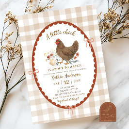 手描き予測できなイラストレーションシック赤ちゃんシャワー 招待状