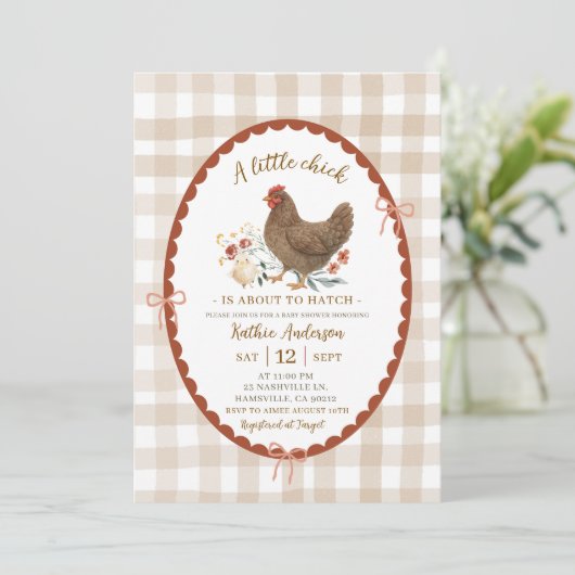 手描き予測できなイラストレーションシック赤ちゃんシャワー 招待状