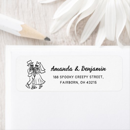 手描き予測できなドードルスケルトンハロウィーン ラベル (インサイチュ)