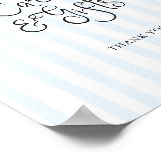 手描き予測できなレモンカーストライプのドのギフト ポスター (角)