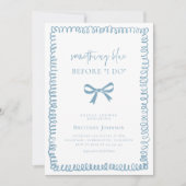 手描き何か青いブライダルシャワー 招待状 (正面)