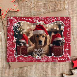 手描き写真メリークリスマスカード シーズンカード