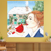 手描き冬の日 キャンバスプリント (インサイチュ (リビング))