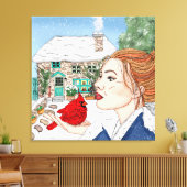 手描き冬の日 キャンバスプリント (インサイチュ (リビング))