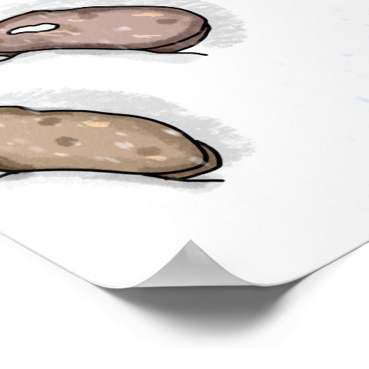 手描き冬の日 ポスター (角)