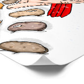 手描き冬の日 ポスター (角)