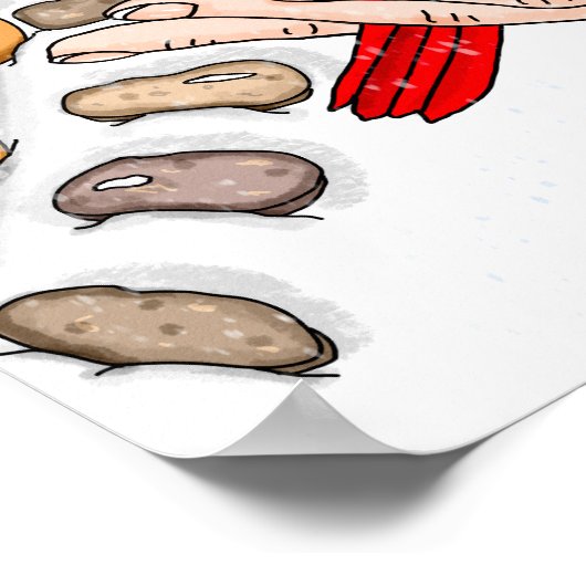 手描き冬の日 ポスター (角)