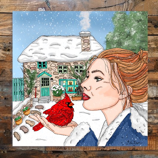 手描き冬の日 ポスター