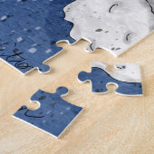 手描き冬の日、英語コテージ ジグソーパズル (側面)