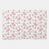 手描き冬の果実のパターン キッチンタオル (横)