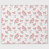 手描き冬の果実のパターン ラッピングペーパー (フラット)