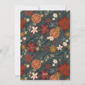 手描き冬の花模様&オレンジのフォトカード シーズンカード (裏面)