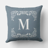 手描き冬の葉モノグラムクリスマス クッション (裏面)