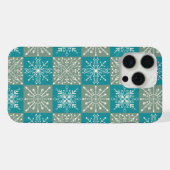 手描き冬の雪片パターン iPhoneケース (裏面横)