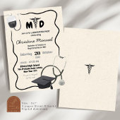 手描き医師卒業 招待状