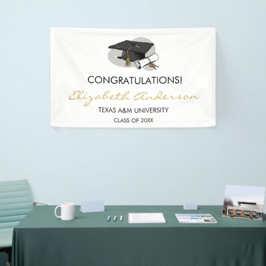 手描き卒業キャップバナー 横断幕 (トレードショー)