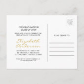 手描き卒業キャップ&フォトパーティーはがき インビテーションポストカード (裏面)