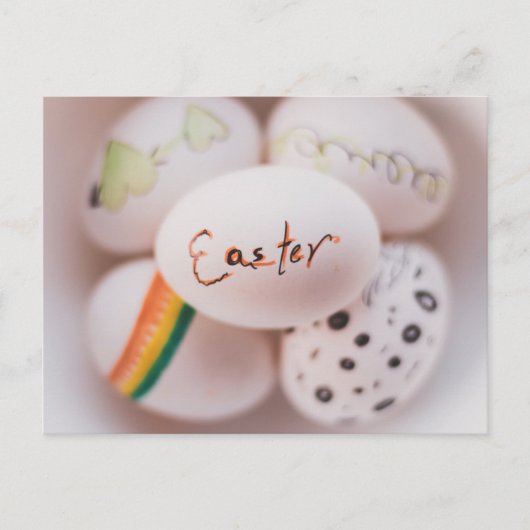 手描き卵イースターポストカード ポストカード (正面)