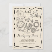 手描き友人提供ディナー招待状 招待状 (正面)