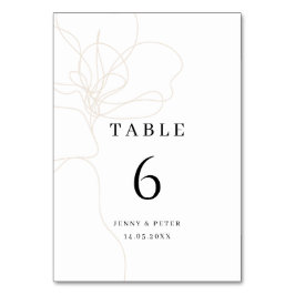 手描き図解入りの、写真付きのフラワーテーブルカード テーブルナンバー