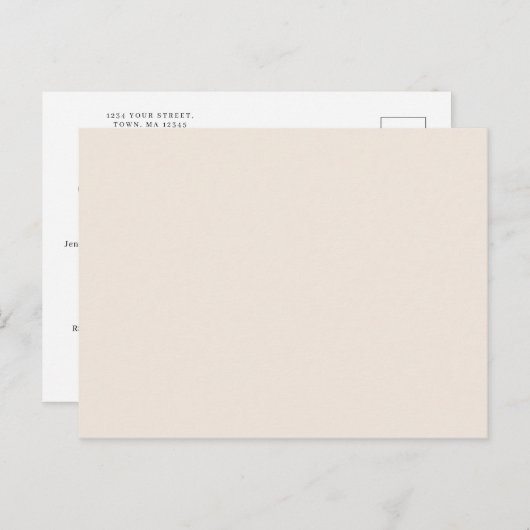 手描き図解入りの、写真付きのフラワーリマインダーRSVP Invita インビテーションポストカード (正面/裏面)