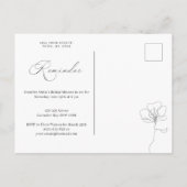 手描き図解入りの、写真付きのフラワーリマインダーRSVP Invita インビテーションポストカード (裏面)