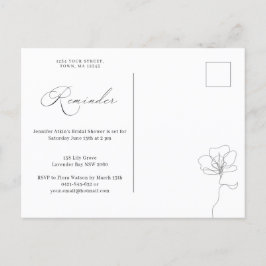 手描き図解入りの、写真付きのフラワーリマインダーRSVP Invita インビテーションポストカード