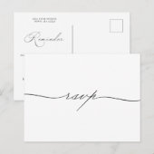 手描き図解入りの、写真付きのフラワーリマインダーRSVP Invita インビテーションポストカード (正面/裏面)