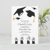 手描き図解入りの、写真付きの写真卒業招待状 招待状 (スタンド正面)