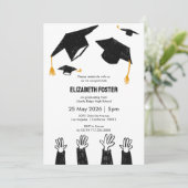 手描き図解入りの、写真付きの卒業招待状 招待状 (スタンド正面)